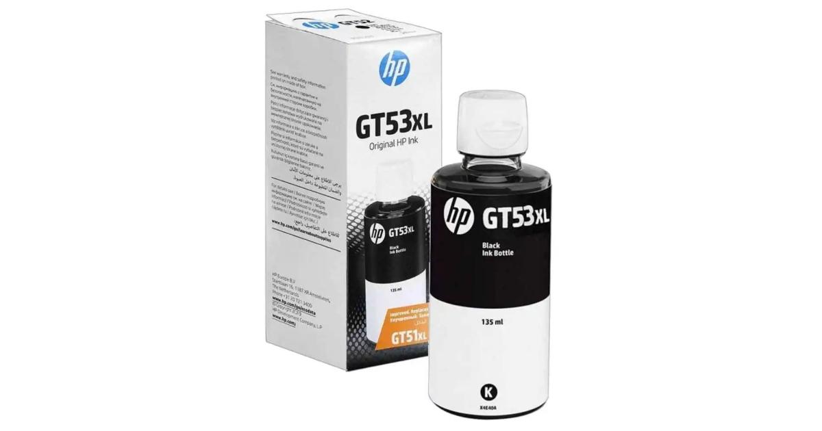 خرطوشة حبر أصلية HP GT53XL قابلة لإعادة التعبئة سعة 135 مل لطابعات خزان الحبر - أسود