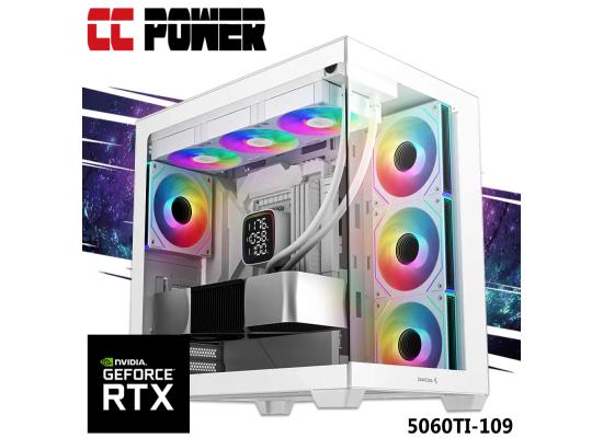 CC Power 5060TI-109 Gaming PC 7Gen AMD Ryzen 7 7800X3D 8-Cores w/ Nvidia RTX 5060TI 16GB DDR7 & Advanced AIR Cooler