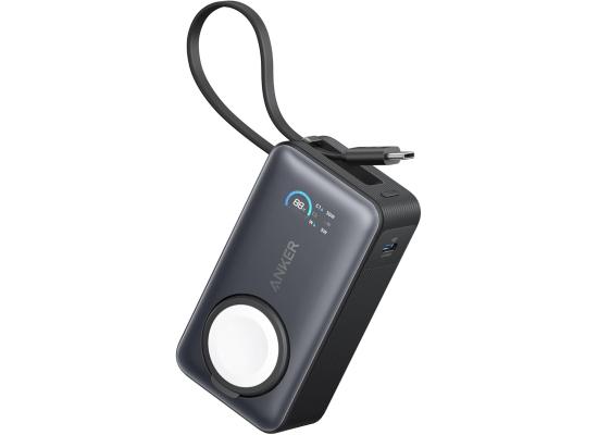 Anker MagGo Power Bank for Apple Watch, Officially Certified 10,000mAh Compact Battery Pack with Built-in USB-C Cable, 35W Max, for iPhone 15 Series, Samsung, iPad, AirPods, and More - Black product thumbnail 2