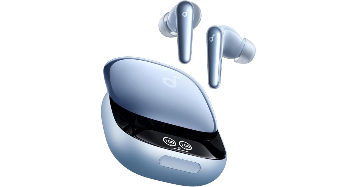 Anker Soundcore Liberty 4 Pro, Noise Cancelling Wireless Earbuds, 7-Sensor and Real-Time Adaptive Noise Cancelling, 2× Faster Charging, Studio-Level Hi-Fi Music, Clear Calls with 6 Mics and AI - Blue