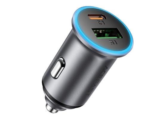 ACEFAST B15 65W Metal Car Charger Dual Port USB-A + USB-C Fast Charging Car Power Adapter Cigarette Lighter - Black product thumbnail 2