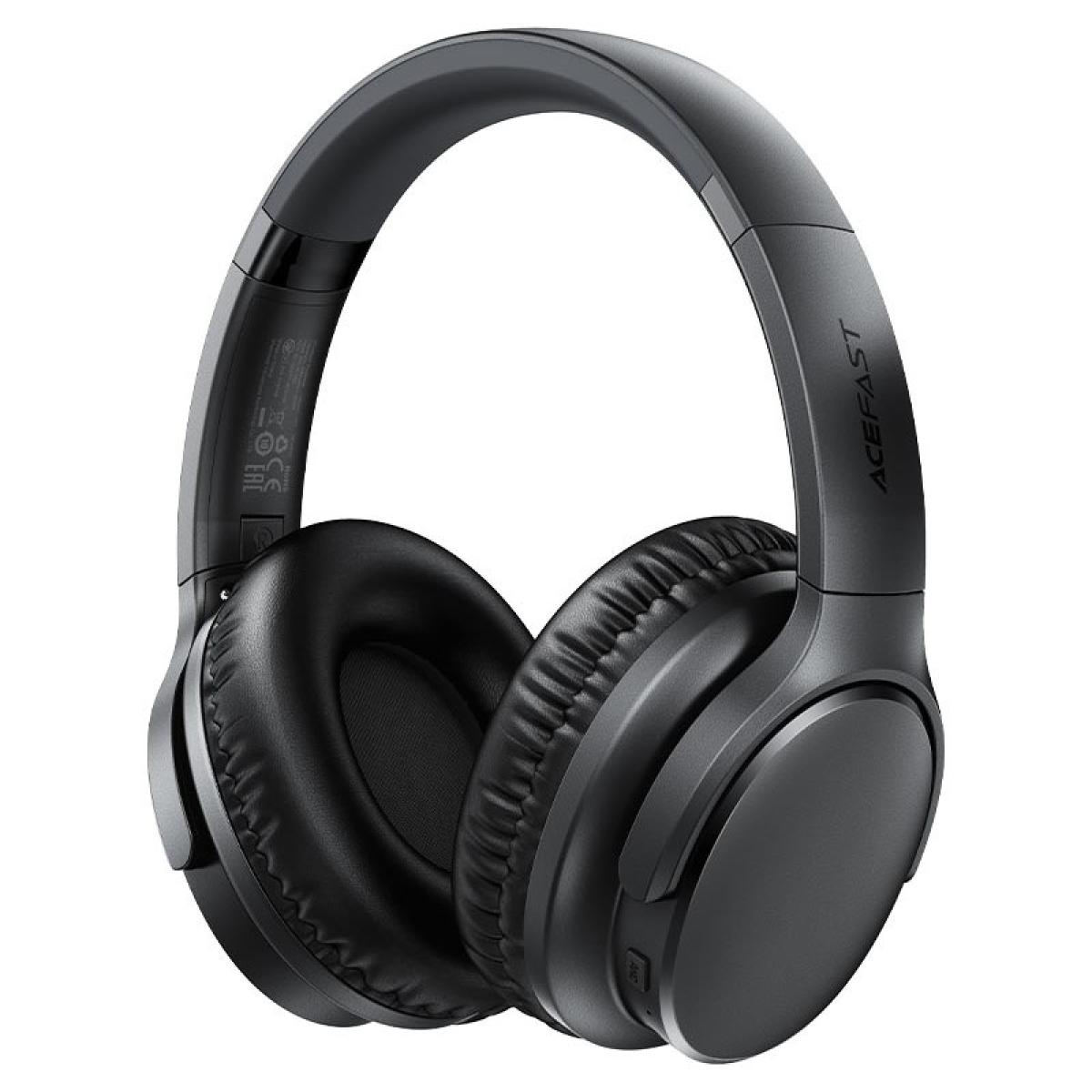 ACEFAST H10 Wireless Bluetooth 5.4 Over Ear Headphone Low Latency Gaming Earbuds with 40MM Speaker Foldable Music Sports Headphones - Black