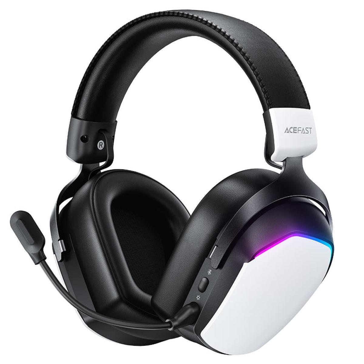 ACEFAST H11 Ultra Low Latency Gaming Wireless Headphone with RGB Light Detachable Mics 50MM Driver Speaker 2.4G, Bluetooth