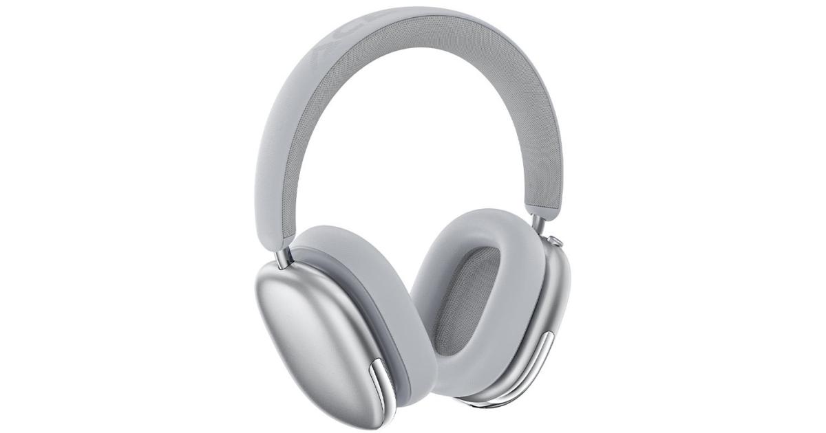 ACEFAST H9 ANC 30dB Hybrid Noise Canceling Wireless Bluetooth 5.4 Headphone 40MM مكبر صوت موسيقى رياضية فوق الأذن سماعات HiFi توفر 55 ساعة من وقت الموسيقى أو 40 ساعة من وقت التحدث - فضي