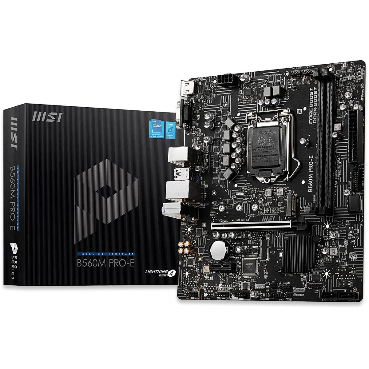MSI PRO B860M-E mATX - Supports Intel Core Ultra Processors (Series 2), LGA 1851 - Direct 6 Phases, DDR5 Memory Boost (9066+ MT\/s OC), PCIe 5.0 x16, M.2 Gen5, 5G LAN