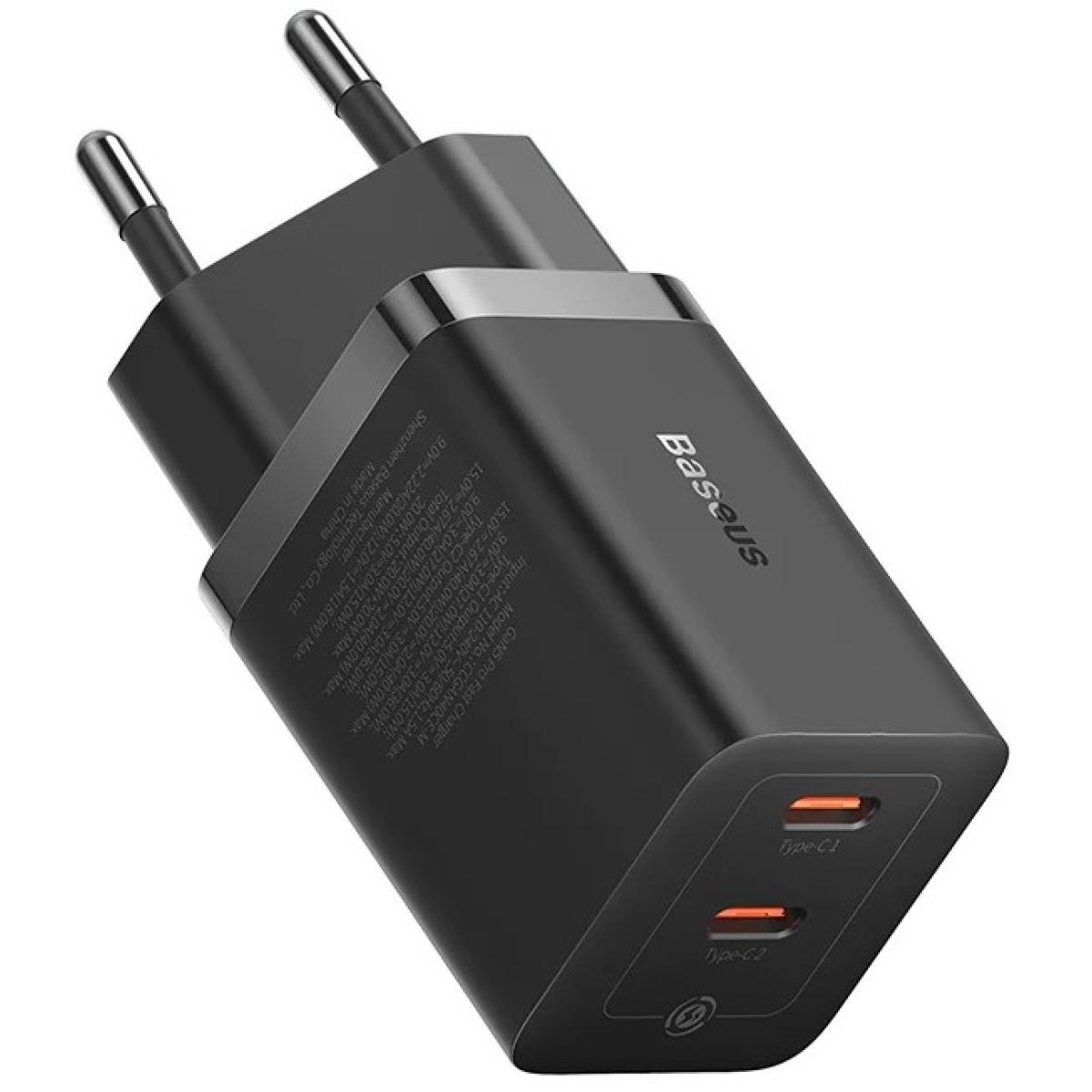 Baseus GaN5 Pro Fast Charger Dual Type C Port, 40W EU, BCT technology- Black