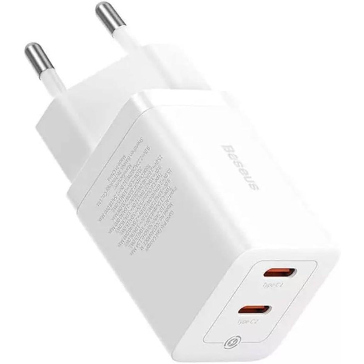 Baseus GaN5 Pro Fast Charger Dual Type C Port, 40W EU, BCT technology- White