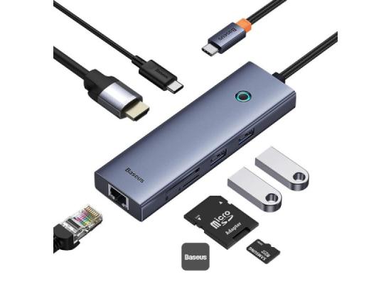 Baseus Flite Series 7-Port HUB Docking Station - 4K Fast Charging, 100W PD, 2 USB 3.0 Ports, HDMI 4K@60Hz, RJ45 1000Mbps, SD/TF Card Reader - Grey product thumbnail 2