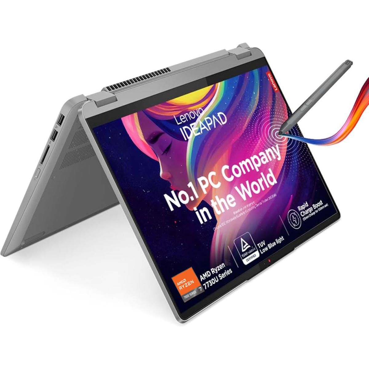 Lenovo IdeaPad Flex 5 14 (2024) NEW 7Gen AMD Ryzen 7 8-Cores Touch 2-in-1 Laptop Powerful Performance w\/ Lenovo\u00ae Digital Pen - Arctic Grey
