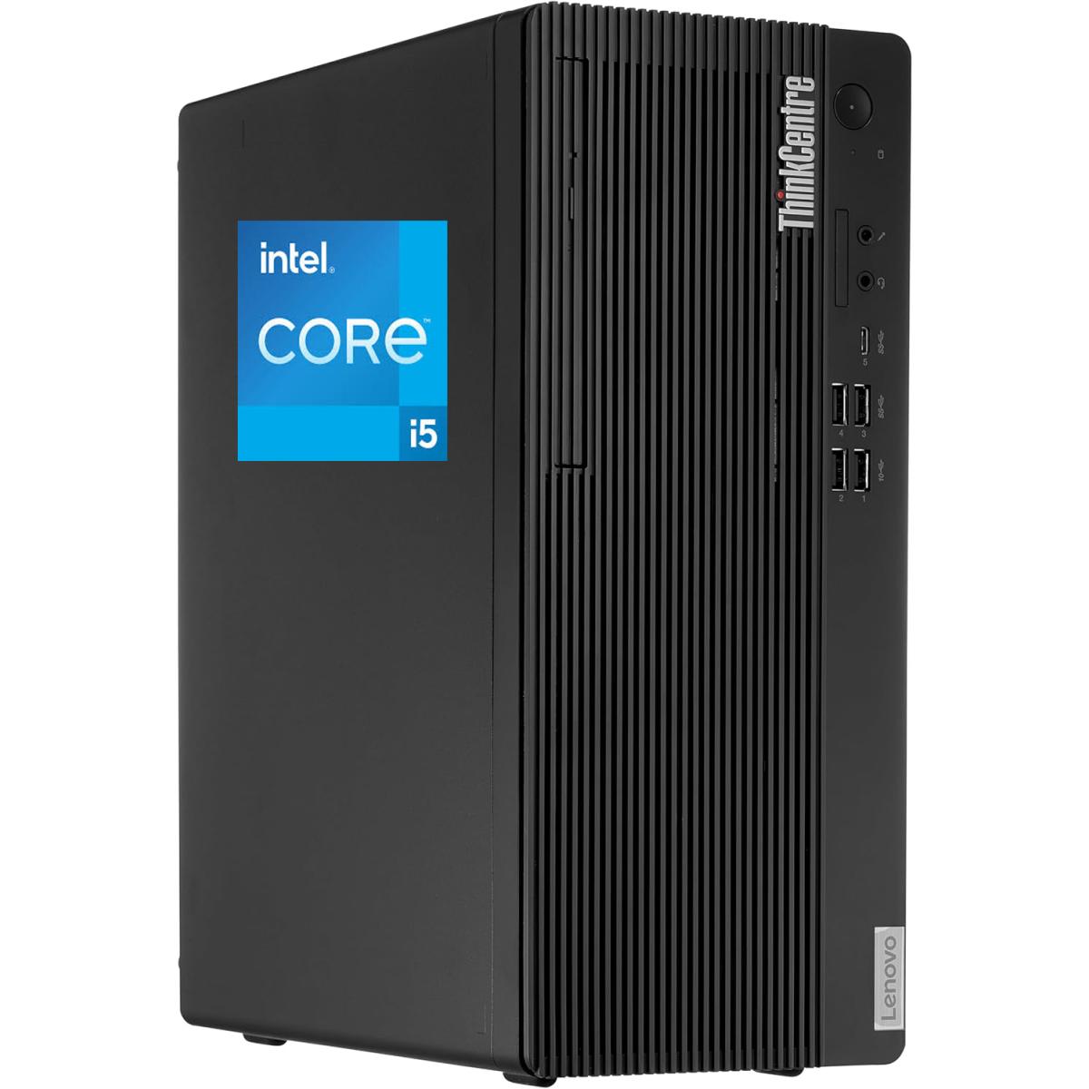 Lenovo NEW ThinkCentre M70t Gen 5 (2024) Enterprise-Grade Desktop PC Tower 13GEN Intel Core i5 10-Cores w\/ Wireless & Bluetooth - Black