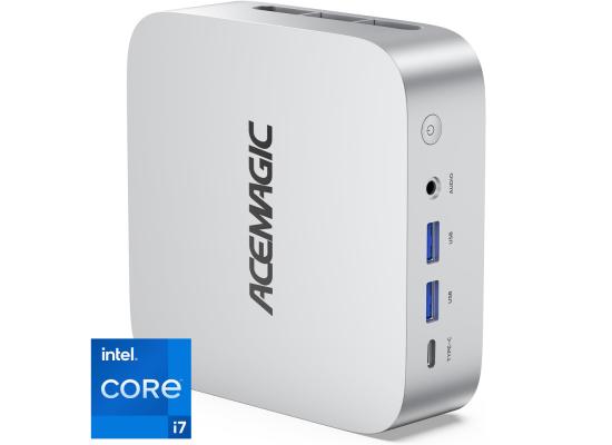 ACEMAGIC A3A Mini PC Barebone Intel 13Gen Core i7 13700H 14-Cores High-Performance Processor For Home & Business Support Triple 4K Display Support , Silver