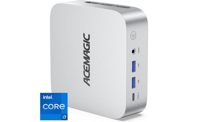 ACEMAGIC A3A Mini PC Barebone Intel 13Gen Core i7 13700H 14-Cores High-Performance Processor For Home & Business Support Triple 4K Display Support , Silver