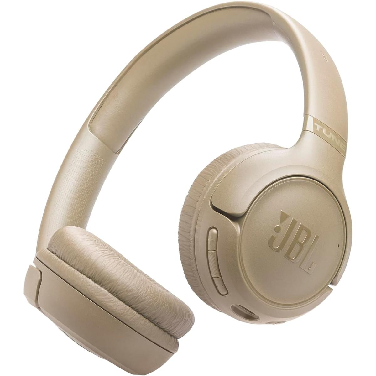 JBL Tune 530 BT Wireless On-Ear Headphones with JBL Pure Bass Sound, Bluetooth 6.0, Foldable Design and 76-Hour Battery Life, Google Fast Pair/Microsoft Swift Pair, Beige