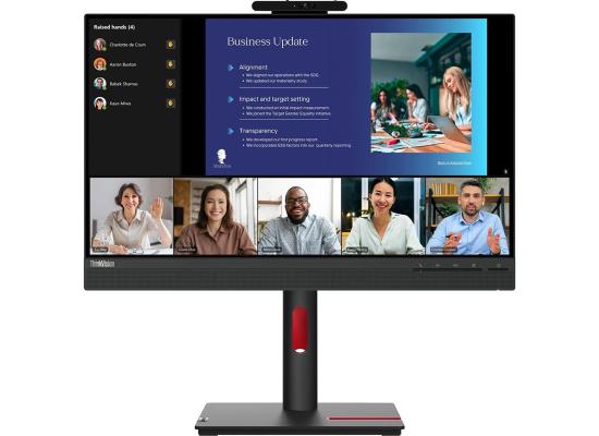 Lenovo ThinkVision T24v-30 24" IPS Full HD 75Hz Conferencing Monitor Adjustable Stand Built In 2MP Webcam & Speakers & Mic w/ HDMI , DP, VGA & USB Hub