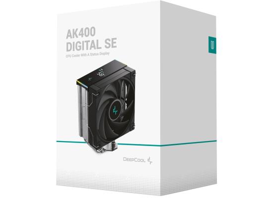 DeepCool AK400 Digital SE 1850 RPM PWM CPU Air Cooler 4 Heatpipes Chip Cooling Heatsink w/ w/ ARGB LED Strip & Digital Screen Displays , Black
