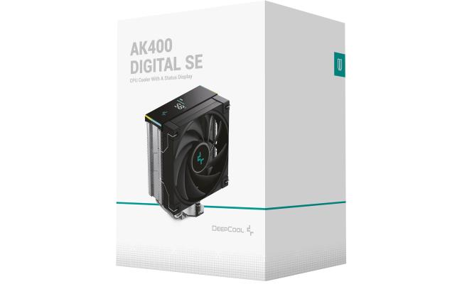 DeepCool AK400 Digital SE 1850 RPM PWM CPU Air Cooler 4 Heatpipes Chip Cooling Heatsink w/ w/ ARGB LED Strip & Digital Screen Displays , Black
