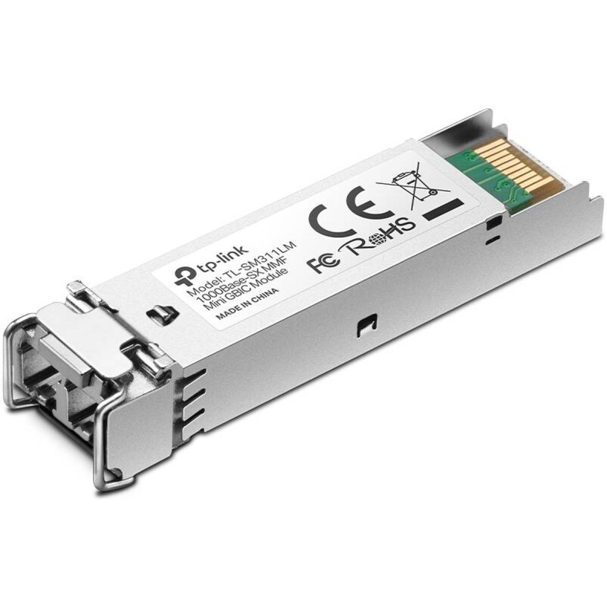 TP-LINK TL-SM311LM Gigabit SFP Module, 1000Base-SX Multi-Mode Fiber Mini GBIC Module, Plug and Play, LC\/UPC Interface, Up to 550\/220m Distance