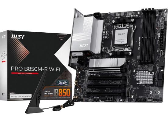 MSI PRO B850M-P WiFi 7 Micro ATX Supports AMD Ryzen 9000/8000 /7000 Processors, AM5 - DDR5 Memory Boost (8200+ MT/s OC), PCIe 5.0 x16 & 4.0 x16, M.2 Gen5, Wi-Fi 7, 5G LAN product thumbnail 2
