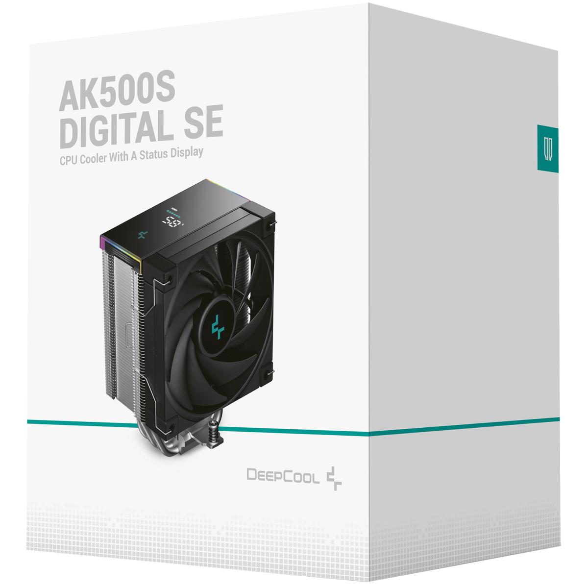 DeepCool AK500s Digital SE CPU Cooler 240w TDP Giant Heatsink 90mm Thickness 5 Copper Heat Pipes BBH 120mm PWM Fan w\/Status Display Screen For AMD & Intel