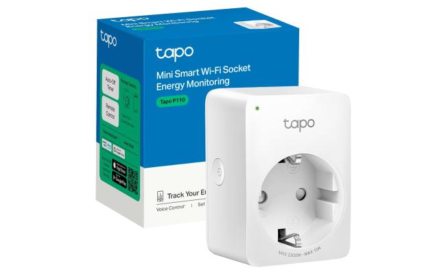 TP-Link Tapo P110 Smart Plug with Energy Monitoring, Works with Amazon Alexa (Echo and Echo Dot) and Google Home, Wi-Fi Smart Socket, Remote Control, Device Sharing, No Hub Required