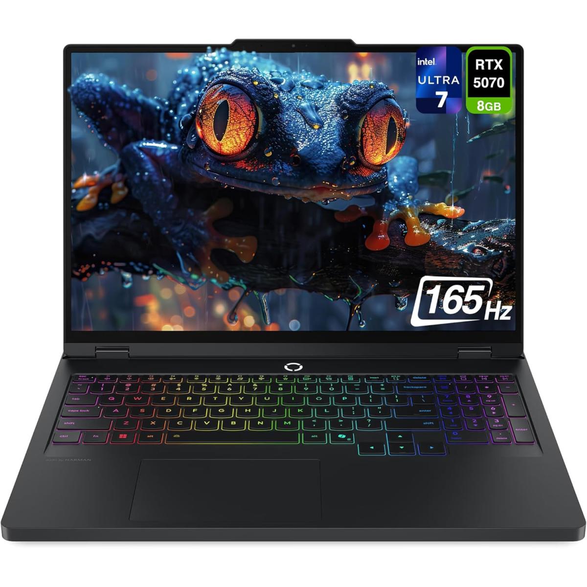 Lenovo Legion 5 (2025) NEW AI-Powered Gaming PC Intel Core Ultra 7 Gen II 255HX 20-Cores w\/ Nvidia RTX 5070 8GB DDR7 & 2.5K OLED 165Hz Display, Eclipse Black