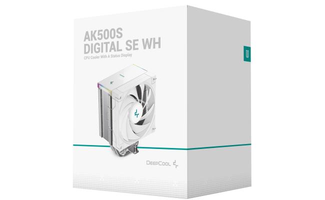 DeepCool AK500s Digital SE CPU Cooler 240w TDP Giant Heatsink 90mm Thickness 5 Copper Heat Pipes BBH 120mm PWM Fan w/Status Display Screen For AMD & Intel , White