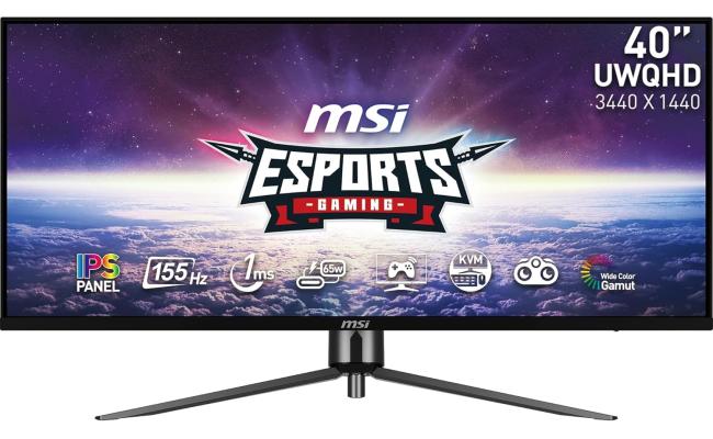 MSI MAG 401QR 40" Ultra Wide UWQHD 4K IPS,155Hz Refresh Rate, 1ms , AdaptiveSync , DisplayHDR 400 ,Type-C 65W , KVM Technology ,  Black