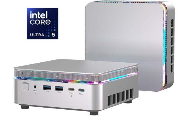 ACEMAGIC F3M (2025) Mini AI PC Barebone Intel Core Ultra 5 125H 14-Cores High-Performance Processor w/ Supporting up to 3 Displays & 2 Lan  , Silver