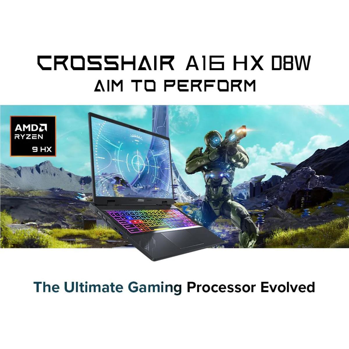 MSI Crosshair A16 HX D8WFKG (2025) NEW 8Gen AMD Ryzen\u2122 9 8940HX 16-Cores AI-Enabled Experiences w\/ Nvidia RTX 5060 8GB DDR7 & 2.5K IPS 240Hz Display - Cosmos Gray