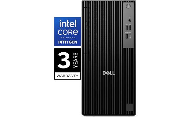 Dell Pro Tower QCT1250 (2025) 14Gen Intel Core i5 14500 14-Cores Tower w/ Wireless & Bluetooth & 3 Years Warranty - Black