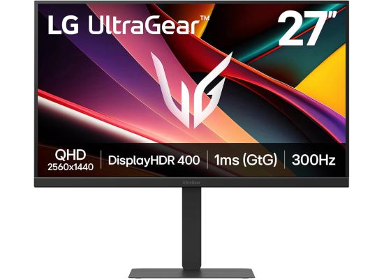 LG UltraGear G6 27G640A 27" IPS 2K 300Hz 1ms DisplayHDR 400 & 95% DCI-P3 NVIDIA® G-SYNC® Compatible Adjustable Stand w/ HDMI 2.1, USB C & Speakers - Black