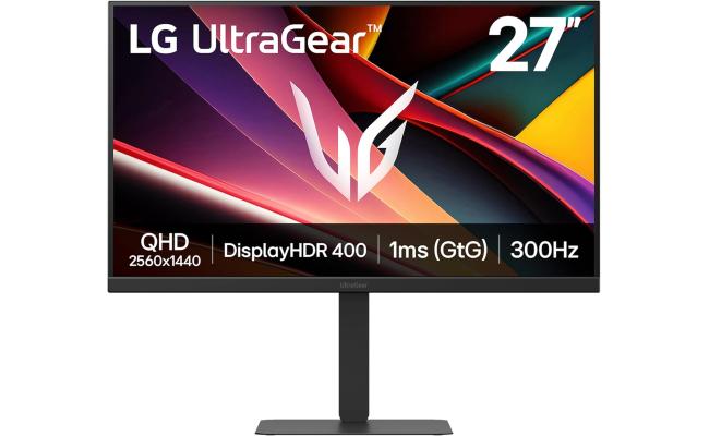 LG UltraGear G6 27G640A 27" IPS 2K 300Hz 1ms DisplayHDR 400 & 95% DCI-P3 NVIDIA® G-SYNC® Compatible Adjustable Stand w/ HDMI 2.1, USB C & Speakers - Black