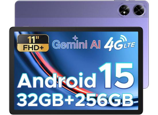 DOOGEE Tab G6 Plus VIB Edition (2025) 11.0" Android LTE Tablet (256GB Storage / 8GB + 24GB Shared Memory) Bundle (Keyboard + Pen + Cover + Screen Protector) , Purple
