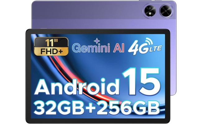 DOOGEE Tab G6 Plus VIB Edition (2025) 11.0" Android LTE Tablet (256GB Storage / 8GB + 24GB Shared Memory) Bundle (Keyboard + Pen + Cover + Screen Protector) , Purple