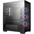 DeepCool CG580 4F Panoramic ATX Mid-Tower Case 4x Pre Installed Fans Single Chamber, Support Back Connectors & Up to 2x 360mm Radiators, Front 2x USB3.0 , Black