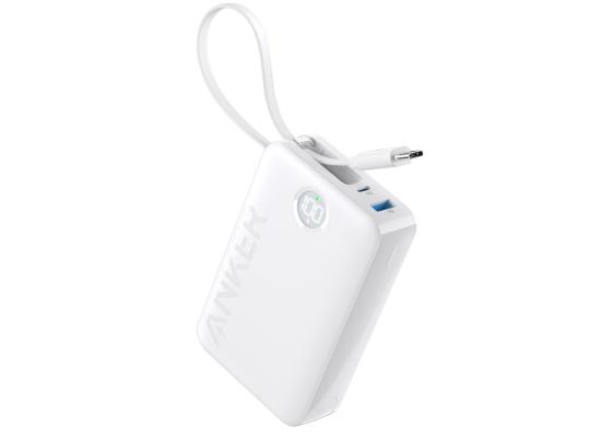 Anker Power Bank Battery Pack, 20,000mAh 22.5W High Speed Charging Portable Charger with Built-in USB C Cable, 1 USB-C, 1 USB-A, for iPhone 15/15 Plus/15 Pro/15 Pro Max, MacBook, Galaxy - White product thumbnail 2
