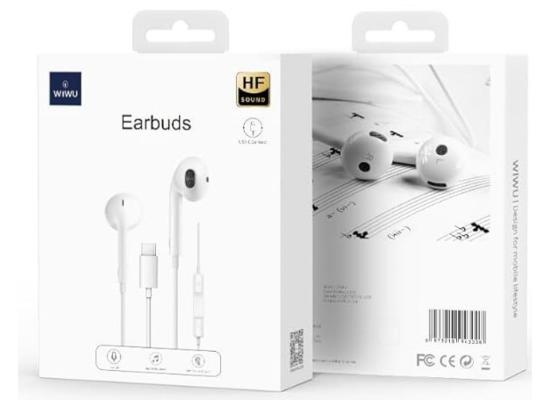 WIWU Earbuds 303 Type-C Connector 1.3m - White product thumbnail 2