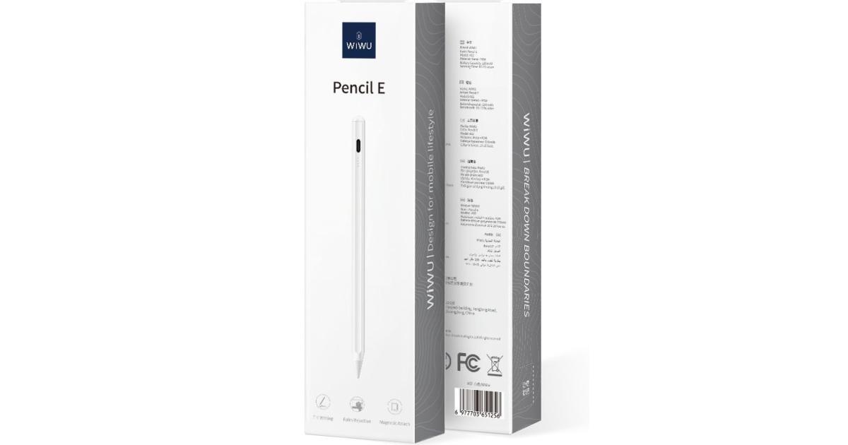 WIWU Pencil E A02 High Precision & Comfortable Writing & Drawing Battery 130mAh Lithium Polymer USB-C - White