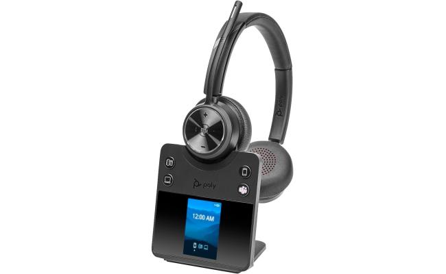 HP Poly Savi 7420 DECT Wireless On-Ear Active Noise Cancelling Headset with Stand Busy Light , Up to 180m Distance , Up to 13-Hour Talk-time- UC Certified