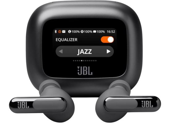 JBL Live Beam 3 Wireless Earbud Headphones, Up to 48 Hours Battery Life, Personi-fi 3.0, True Adaptive Noise Cancelling & Signature Sound, IP55 Waterproof, with Earplugs, Black
