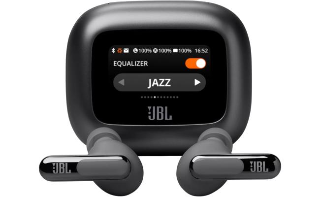 JBL Live Beam 3 Wireless Earbud Headphones, Up to 48 Hours Battery Life, Personi-fi 3.0, True Adaptive Noise Cancelling & Signature Sound, IP55 Waterproof, with Earplugs, Black