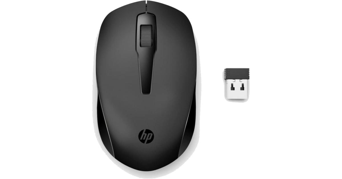 ماوس لاسلكي HP 150 , 3-Button with Dual Control Scroll Wheel 1600 DPI Optical Sensor with Ergonomic Design for All-Day Comfort for Lefty or Righty Use - Black