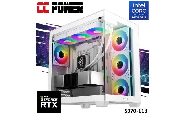 CC Power 5070-113 Gaming PC NEW 14Gen Intel I5 14400F 10-Cores w/ Nvidia RTX 5070 12GB DDR7  & Advanced Air Cooler