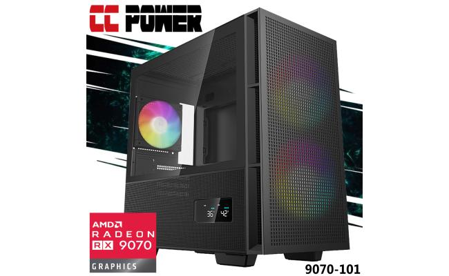 CC Power 9070-101 Gaming PC NEW 9Gen AMD Ryzen 7 7700 8-Cores w/ AMD Radeon 9070 16GB DDR6 & DDR5 Memory & Advanced Air Cooler