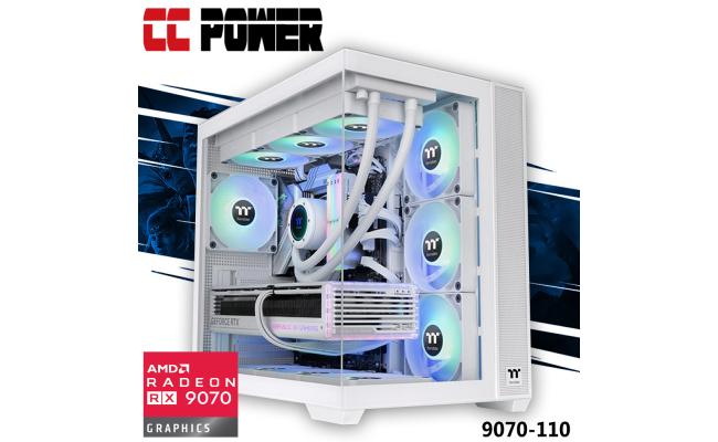 CC Power 9070-110 Gaming PC 14Gen Intel Core i9 K-Series 24-Cores w/ AMD Radeon 9070 16GB DDR6 & Liquid Cooler