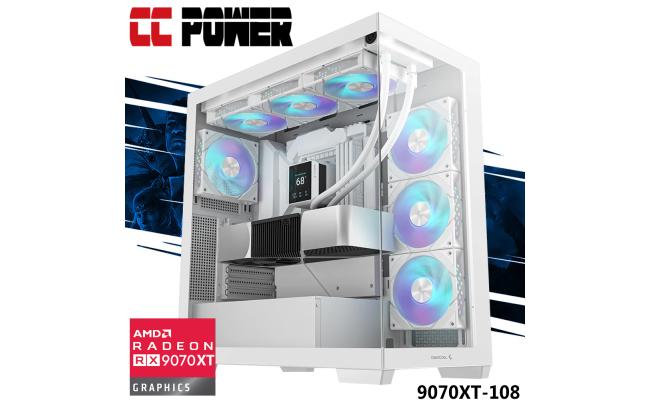 CC Power 9070XT-108 Gaming PC NEW 9Gen AMD Ryzen 7 9800X3D 8-Cores w/ AMD Radeon RX 9070 XT 16GB GDDR6 & Liquid Cooler