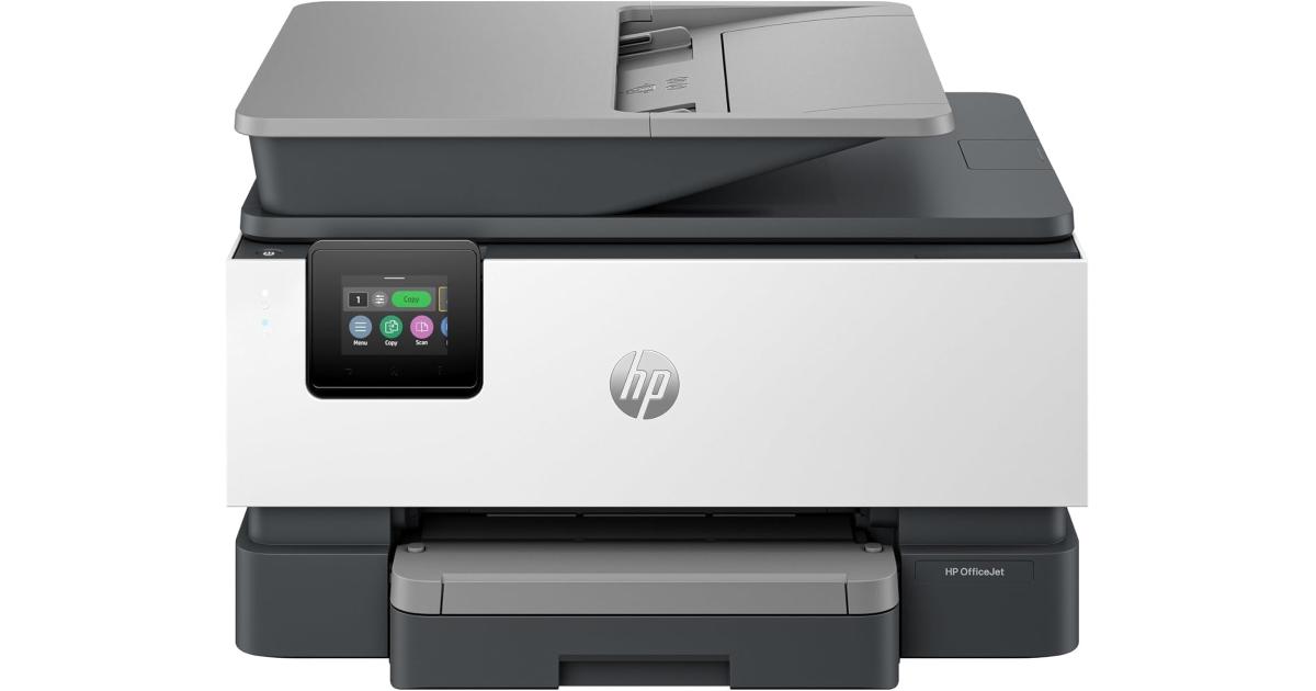 طابعة HP OfficeJet Pro 9123 All-in-One Wide Format A4 Color with Wireless Printing Works & ADF, Duplex