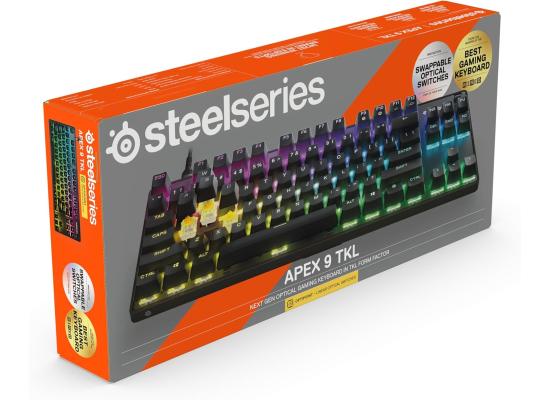 SteelSeries Apex 9 TKL - Mechanical Gaming Keyboard - Optical Switches - 2-Point Actuation - Keyless Compact Size - Removable Switches - US Layout (QWERTY)