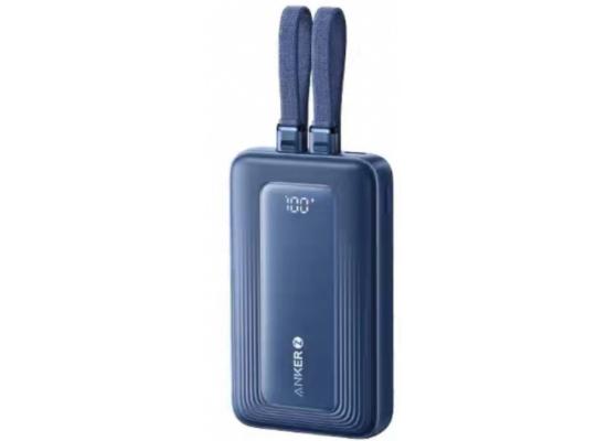 Anker Zolo Power Bank, 20,000mAh 30W Max Fast Portable Charger with Built-in USB-C and MFi Certified Lightning Cables, USB-C&A, Battery Pack for iPhone 16/15 Series, MacBook, Galaxy - Dark Blue