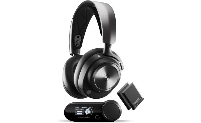 SteelSeries Arctis Nova Pro Wireless Gaming Headset, Infinity Power System, Dual Audio Streams, Active Noise Cancellation, ClearCast Gen 2 Mic, Compatible with PS4 / PS5 / PC, Black